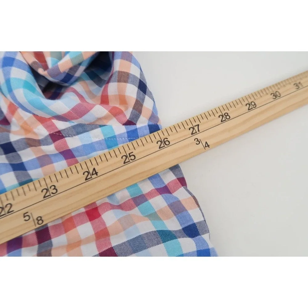 Peter Millar Seaside Shirt Men's XL Button Down Long Sleeve Plaid Tattersall‎